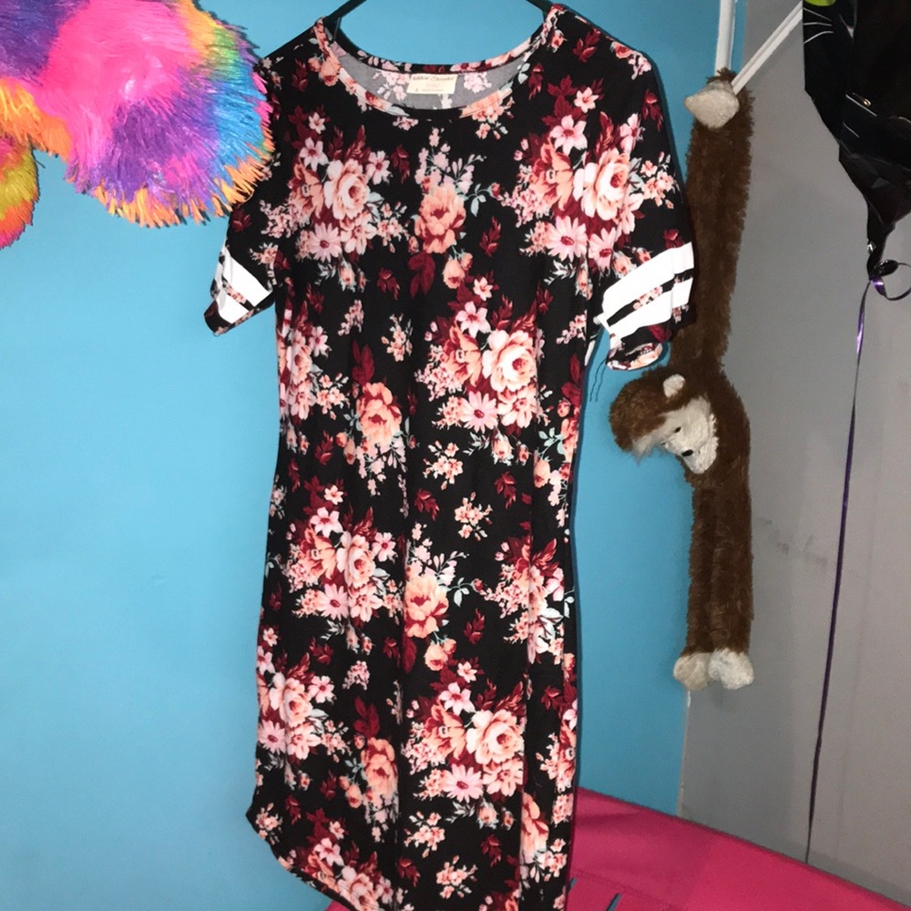floral T-shirt dress
